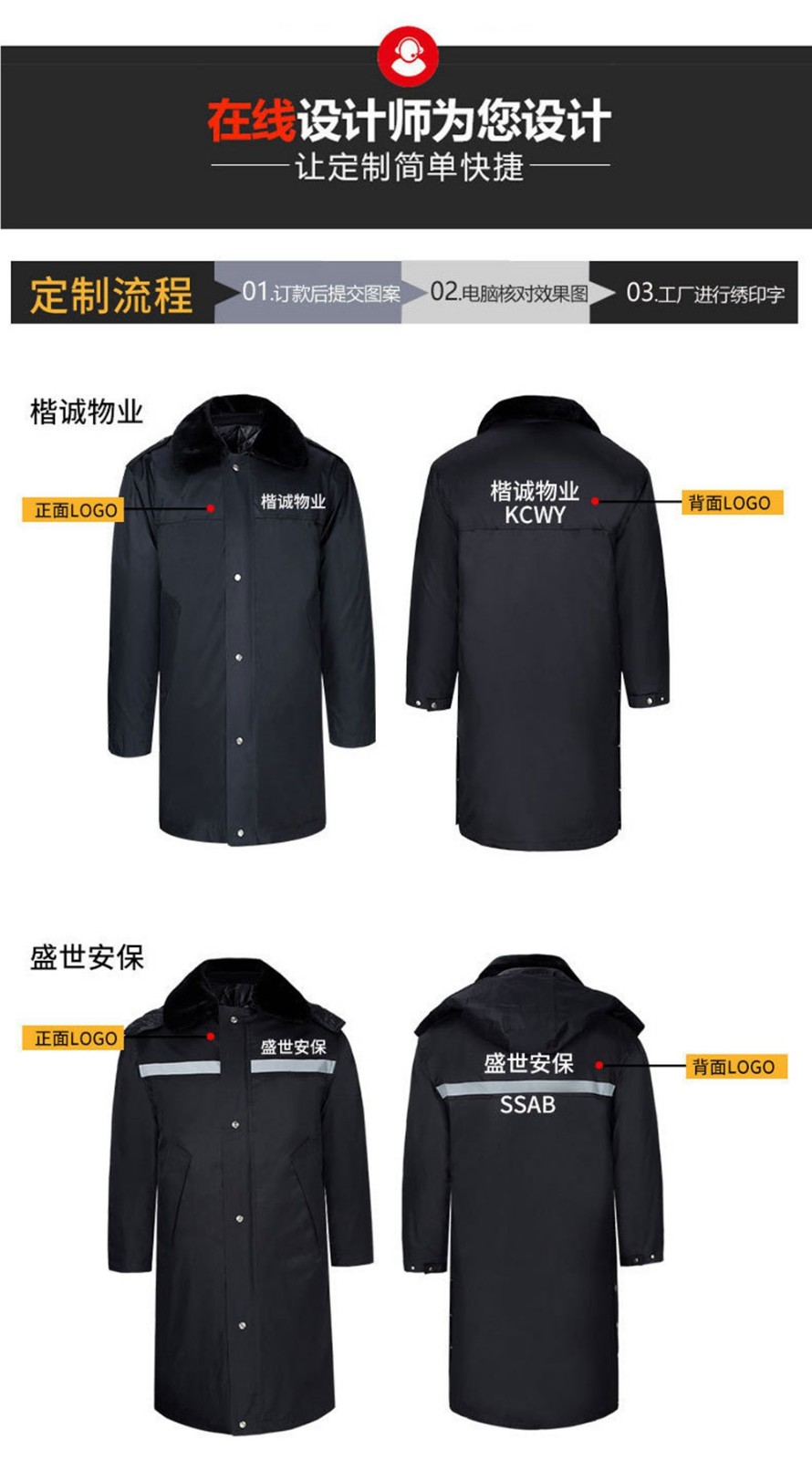 保安大衣加厚保安服冬裝服 保安大衣加厚保安服冬裝服