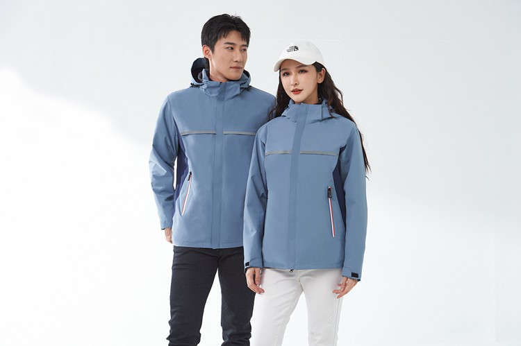 霧藍色男女同款沖鋒衣定制 霧藍色男女同款沖鋒衣定制